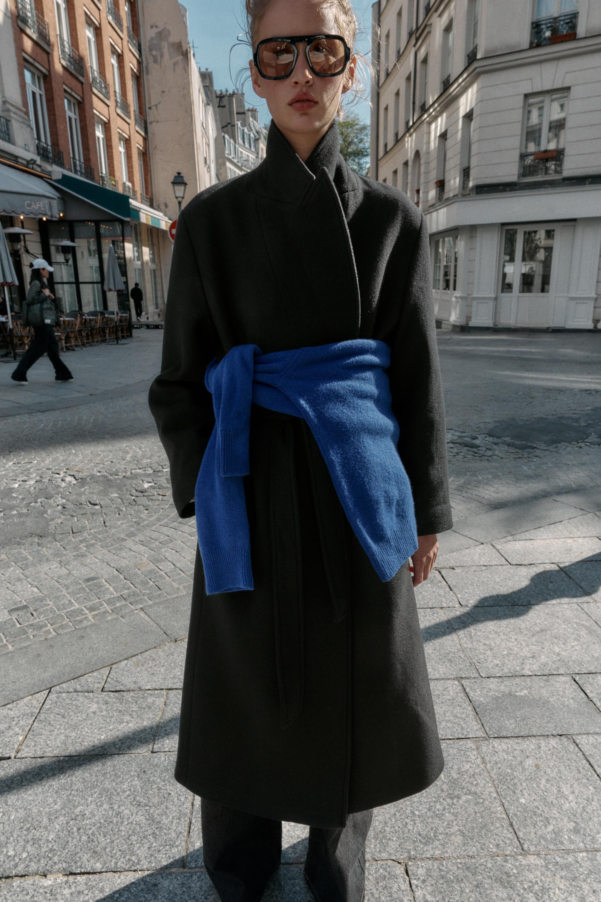 LONG BELTED WOOL COAT